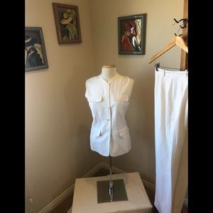 Ann Taylor cotton silk ivory pant suit